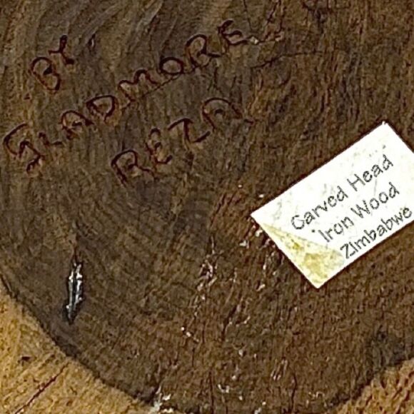 GLADMORE REZA, WOOD SCULPTURE, IRONWOOD ZIMBABWE 5” X 9” SIGNED - Picture 5 of 5